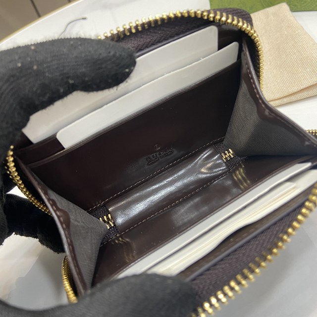 gucci專櫃2024新款帆布零錢包錢夾 古馳uce系列迷你拉鏈錢包 jcp2360